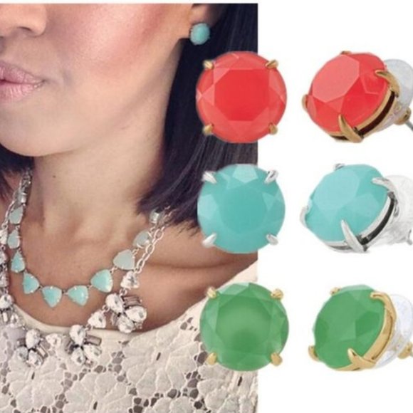 Stella & Dot Jewelry - :: Stella & Dot🧞‍♂️Aqua+Silver Janice Studs